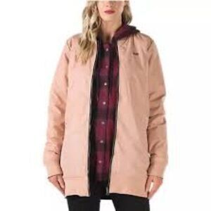 Vans Reversable Pink to Black Boom Boom Long Bomber MTE Jacket Coat Size Large